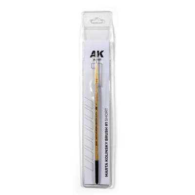 #1 Short Marta Kolinsky Brush AK Interactive 851 Hobby Paint Painting Brushes