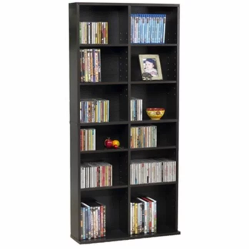 25"X54" Oskar Adjustable Wood Media Storage Shelf Bookcase (228 Dvds, 464 Cds),