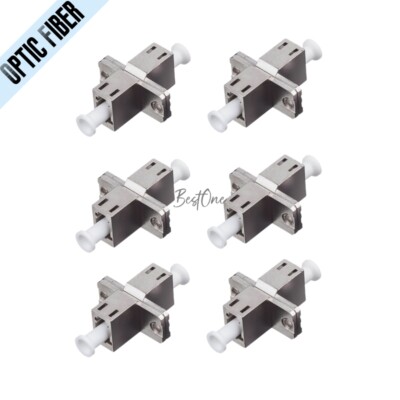 6Pcs LC to LC Metal SM/MM Simplex Optic Fiber Connector Optical Adapter Coupler