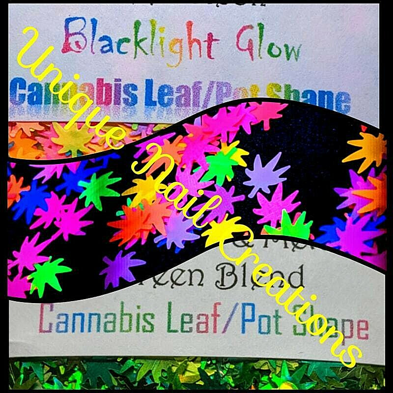 4/20~CANNABIS LEAF/POT SHAPE GLITTER~NailArt•Acrylic•Gel•Body Art•Face•Festival