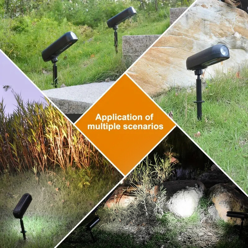 4X Bright Solar Powered LED Spotlight Waterproof Outdoor Yard Garden Spot Lights
