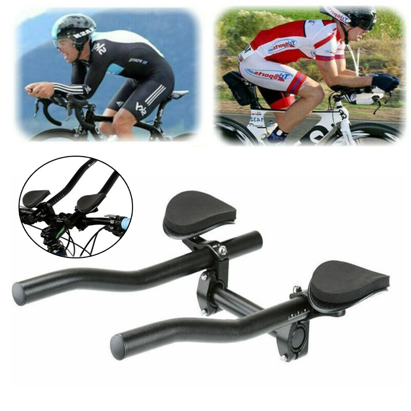 Bike Bicycle Road Mountain Alloy Triathlon Arm Rest Handlebar Clip On Tri Bars