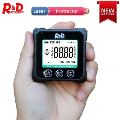 R&D  LCD Digital   Inclinometer Level Box Laser  Protractor Angle Finder   Gauge