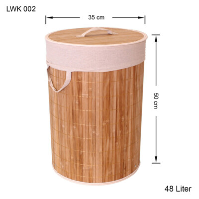 Bambus Wäschekorb Wäsche box Wäschetruhe Wäschesammler Leinen Kleidersack LWK002