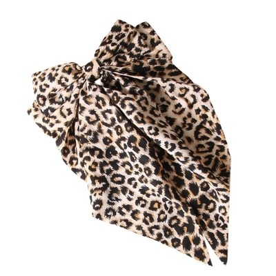 New Year Haipin Bowknot Leopard Print Side Clip Christmas Hair Clip Barrette