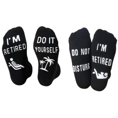 Unisex Funny Sayings Socks Do Not Disturb Retired Retirement Hosiery