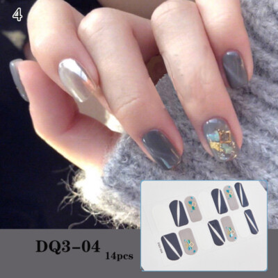 Nail Stickers Nail Wrap Self Adhesive Full Cover Nail Art Plain Colour 1sheet
