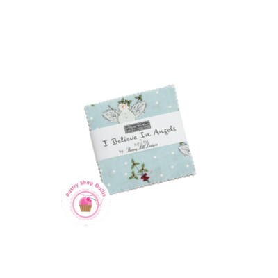 Moda I BELIEVE IN ANGELS Bunny H MINI CHARM PACK 42- 2 1/2'' squares QUILT FABRIC