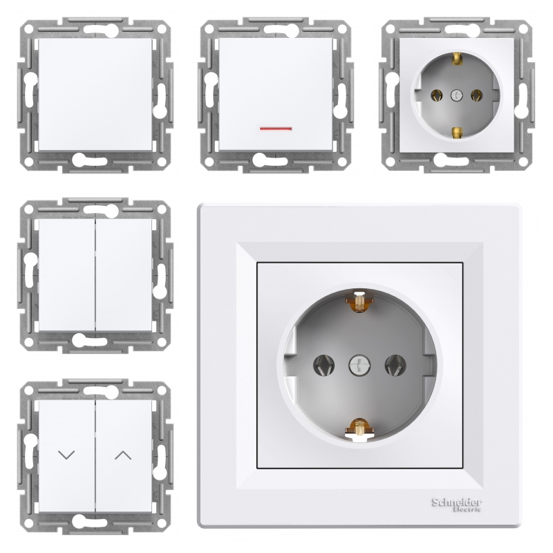 SCHNEIDER ELECTRIC Steckdosen Steckdose Schalter Taster Dimmer Cat TV Sat 