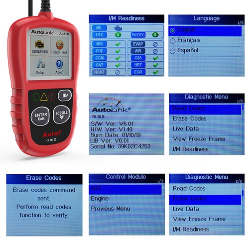 Autel AutoLink AL319 OBD2 Code Reader Diagnostic Scanner Tool
