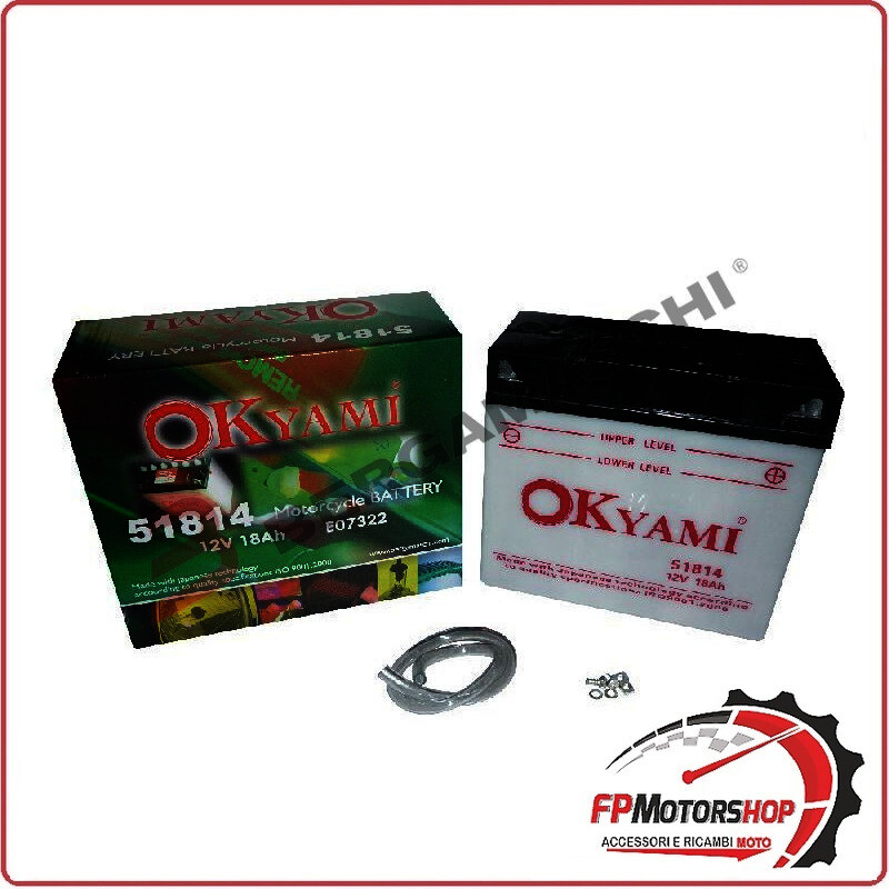BATTERIA PER MOTO OKYAMI O51814 51814 12V 16AH 183X81X170MM BMW R80 R1100 GS