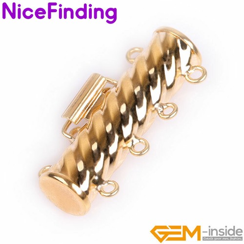 14K Gold Filled Layered Snap Barrel Pearl Necklace Bracelet Jewelry Making Clasp