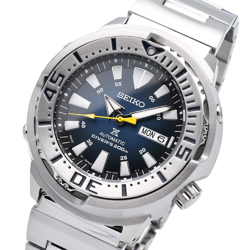 Pre-owned Seiko Prospex Sbdy055 Automatic Diver Scuba Watch Baby Tuna Navy Dial 48mm