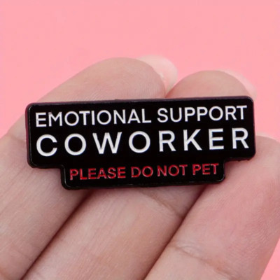 Emotional Support Coworker Badge Pin - Do Not Pet - Funny Work Office Gift