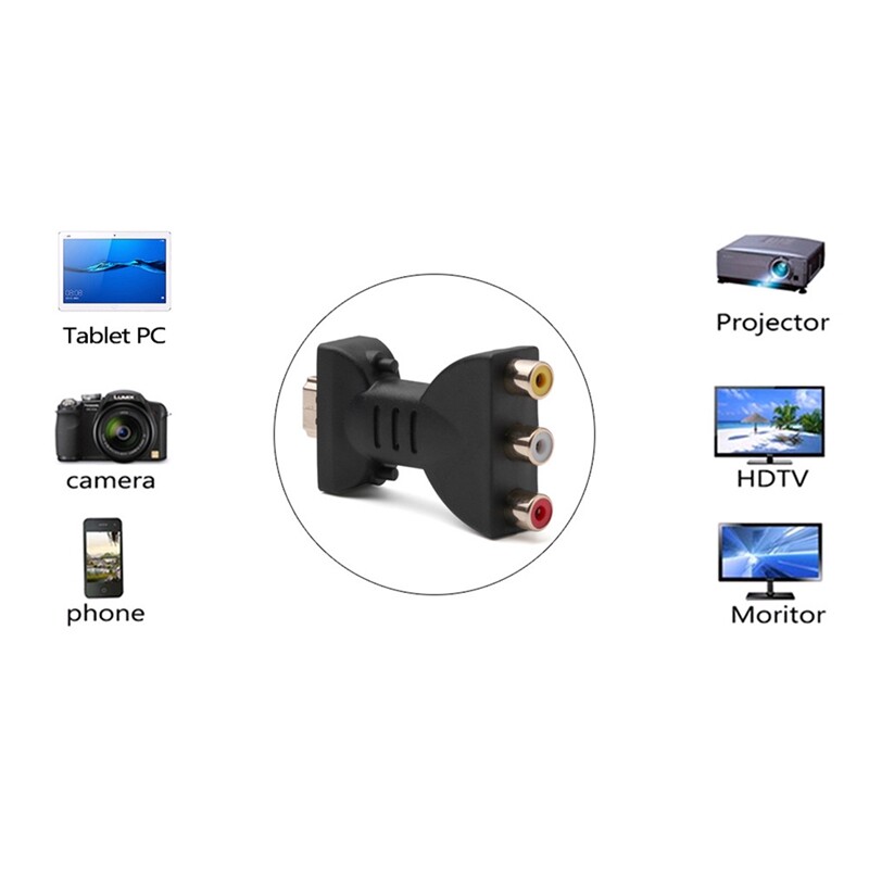 HDMI Stecker 3 Cinch Buchse Composite AV Audio Video Adapter Konverter 1x Li7
