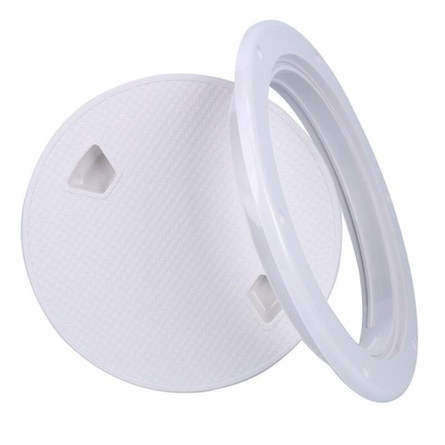 Amarine Made 2 Pack Boat Round Non Slip Inspection Hatch,Deck Plate 7 Inch,White