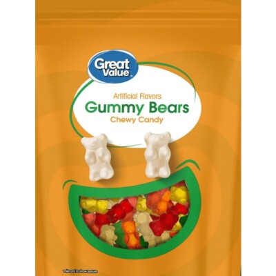 New Great Value Gummy Bears Candy, 52 oz
