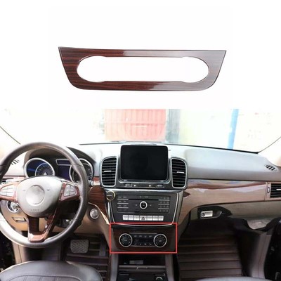 Cover Trim Brown Wood Grain For Benz GLS GLE Central AC Button Control 2016-2019