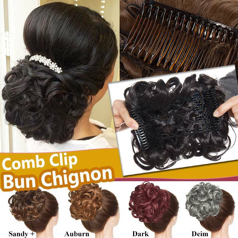 Vintage Elegance 100 Real Natural Twirl Curly Messy Bun Chignon