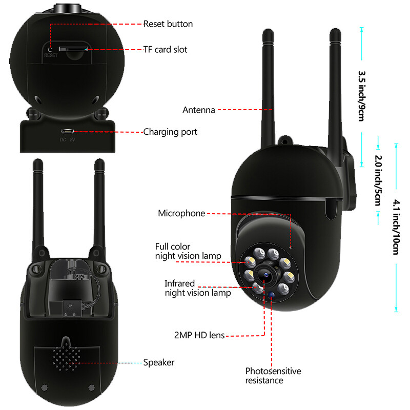 6 x Wireless 5G WiFi Security Camera System Smart outdoor Night Vision Cam 1080P