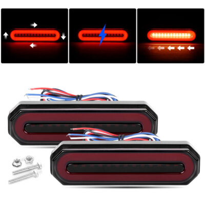 2X Sequential LED Strip Bar Turn Signal Stop Brake Tail Light DRL Truck Trailer