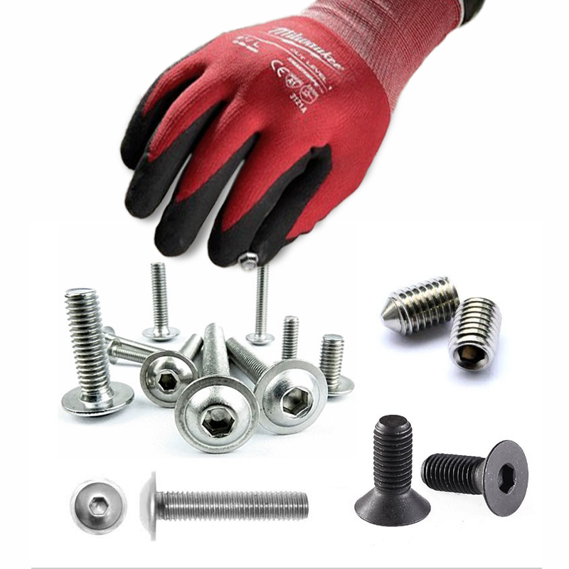 Milwaukee Work Gloves Cut Level 1 Nitrile Dipped Gloves - Red/Black, Pack of 12