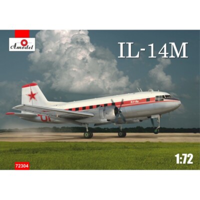 Amodel 72304 Plastic model airplane kit Scale 1:72 Ilyushin IL-14M kit modelling