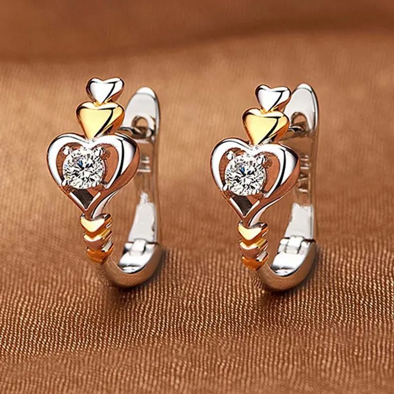 Creative Love Shape Weight Loss Earrings Heart to Heart Diamond Slim Earrings Chakra Burning Fat Magnetic Therapy Weight Loss Jewelry Gifts