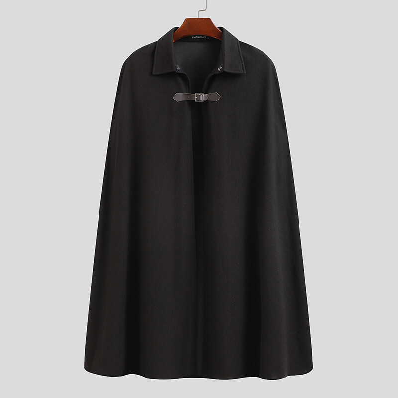 Fashion Men Punk Batwing Top Cape Cloak Poncho Casual Loose Coat Jacket Overcoat