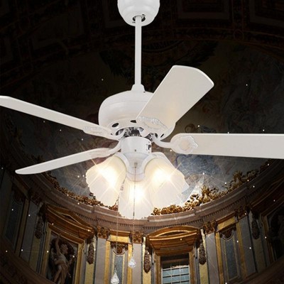 Details About 42 Vintage Reversible Wood Blade Ceiling Fan Lamp 3 Light Chandelier Pull Chain