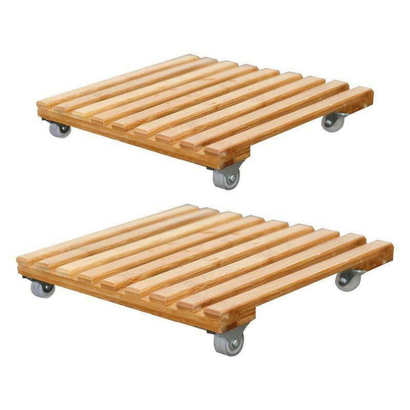 Plant Pot Base Roller Moving Tray Holder Wood Square Caddy ...