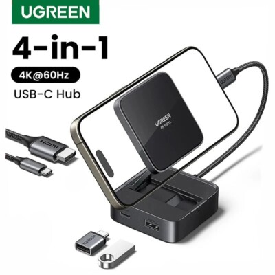 UGREEN USB-C Hub Foldable 4K60Hz HDMI PD100W USB3.1 Magnetic Phone Macbook Tab