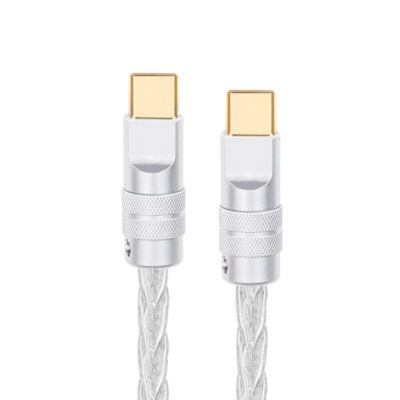Pure Silver High Performance USB A - USB B - Type C Otg USB Hifi Audio Cable