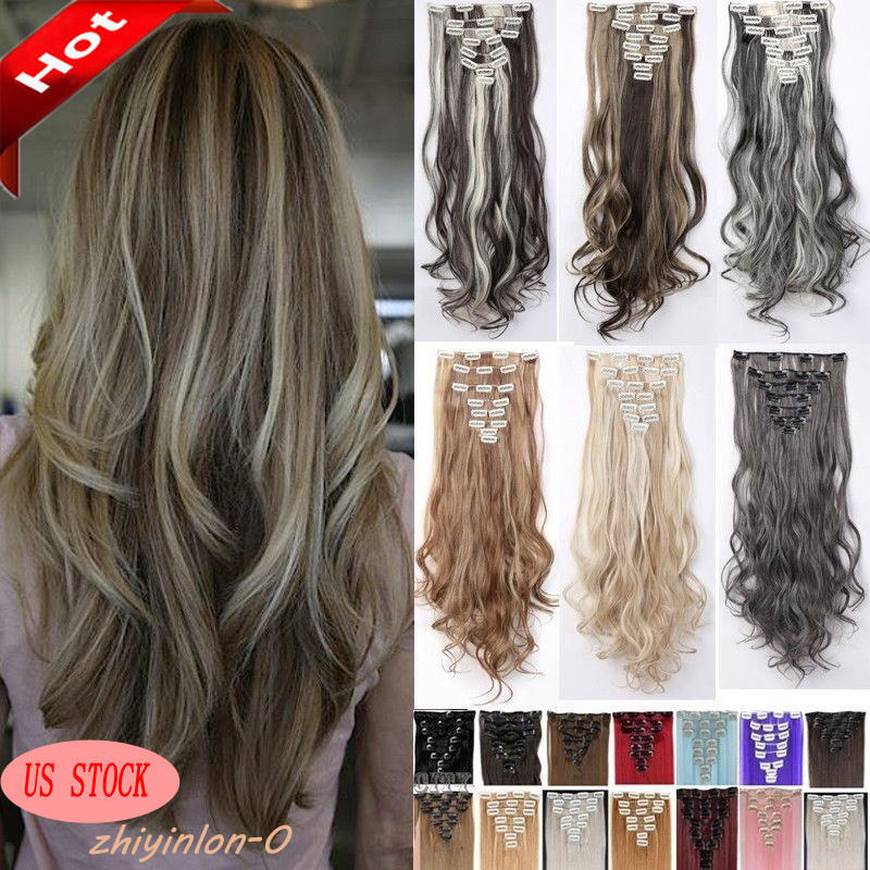 Euronext Clip In Dark Blonde Frost 18 Inch Human Hair Extensions For Sale Online Ebay