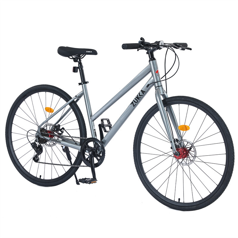 Hybrid Bike 700c Road Bike 7 Speed Adult Bicycle City Bike f