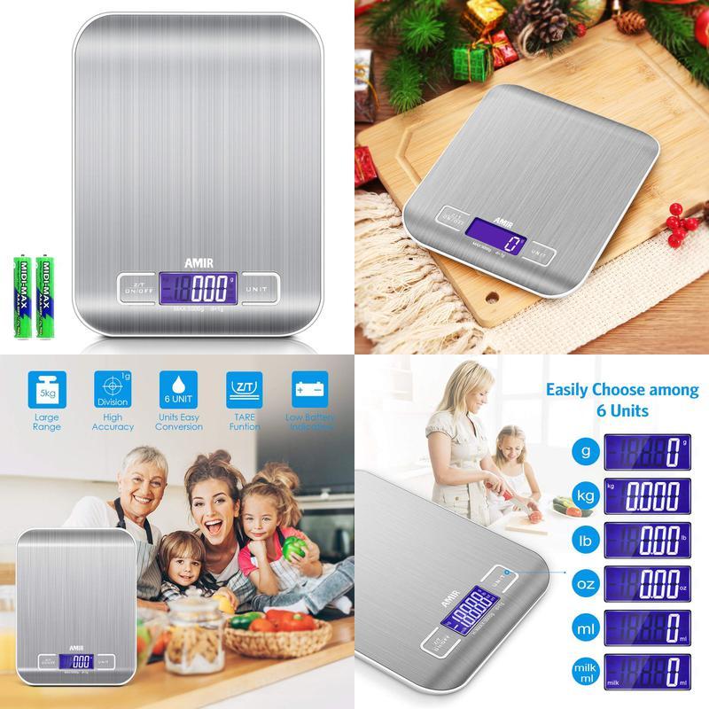 Amir Digitale Küchenwaage, 5000G X 1G Briefwaage, Digitalwaage Professionelle W