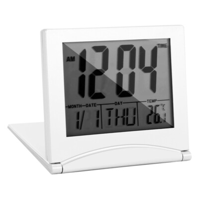  Travel Alarm Clock, Digital LCD Display Desk Foldable Clocks With Snooze3616