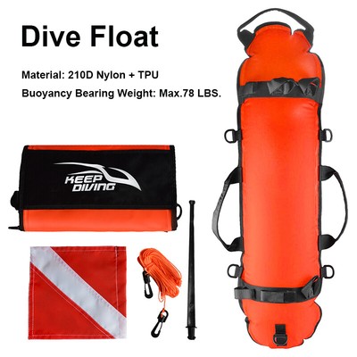 Dive Float Inflatable Diving Safety Surface Marker Buoy with Dive Flag F1B7