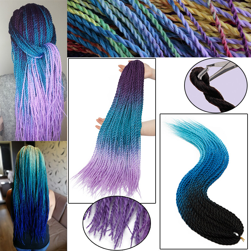 Real Thick Senegalese Twist Hair Crochet Box Braids Kanekalon