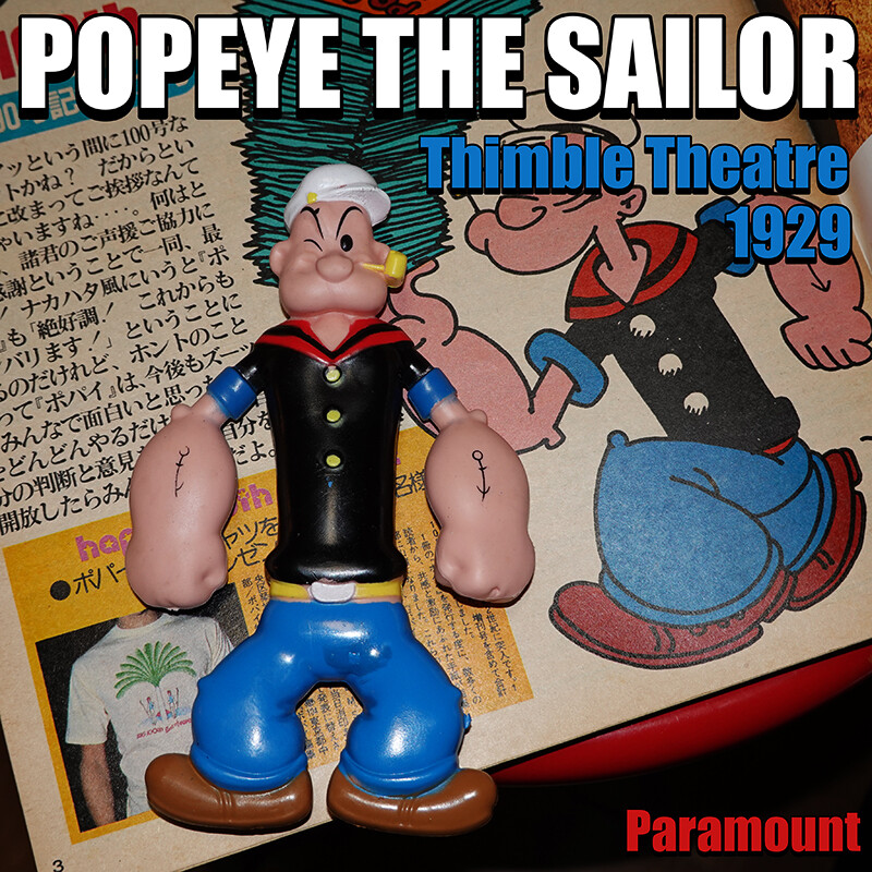 Dat Thirft　　　　　　　　【Ｖｉｎｔａｇｅ７０’ｓ】ＰＯＰＥＹＥ 1970s Vintage Popeye Sailor Man Bendable Posable Action