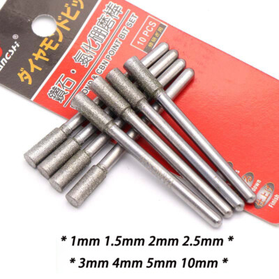 Diamond Burr Rotary Tool Drill Bit for Dremel Engraving Tiles Stone Glass Wood