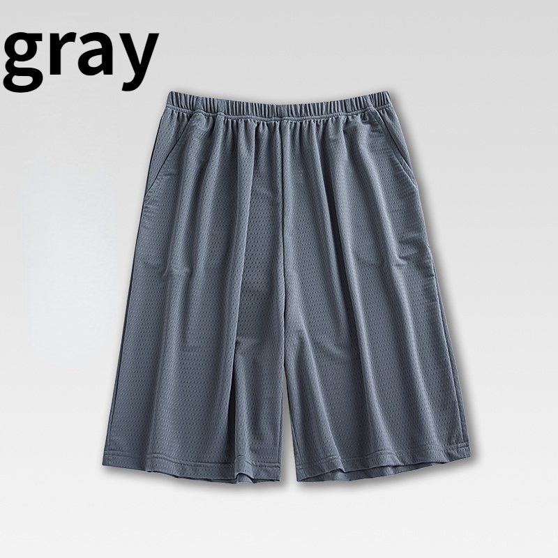 Pantaloncini Pigiama Uomo Traspiranti Sottili Boxer Estate Lounge Pants Grigio