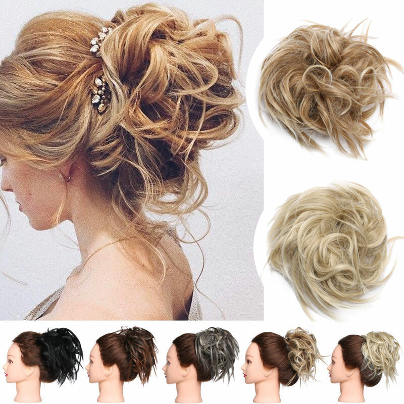 Large Thick Messy Bun Hair Piece Scrunchie Updo Cover Curly Hair
