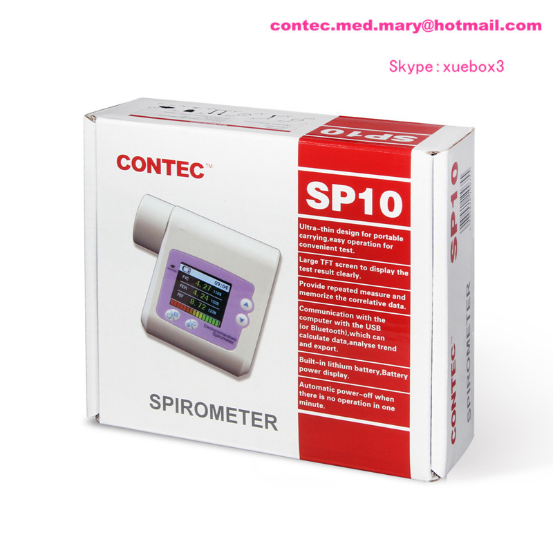 Multiparameter digital spirometer SP10, Vital capacity lung checker+pc