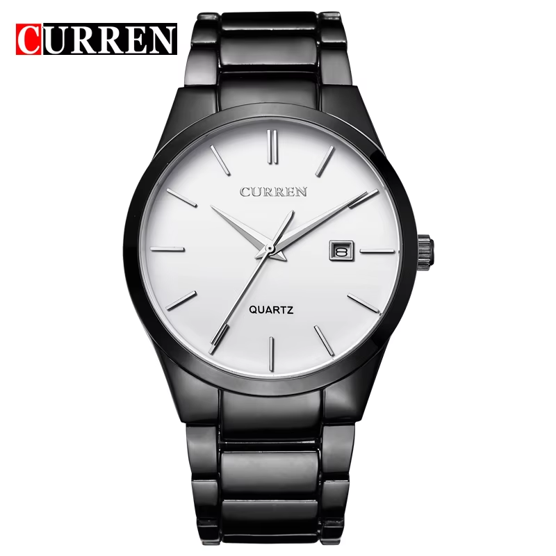 Men Watches Top Brand Luxury Male Watch Full Steel Display Date Fashion Quartz-W