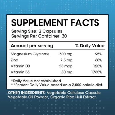500MG Magnesium Glycinate With Zinc,D3 Improved Sleep, Stress , Anxiety Relief