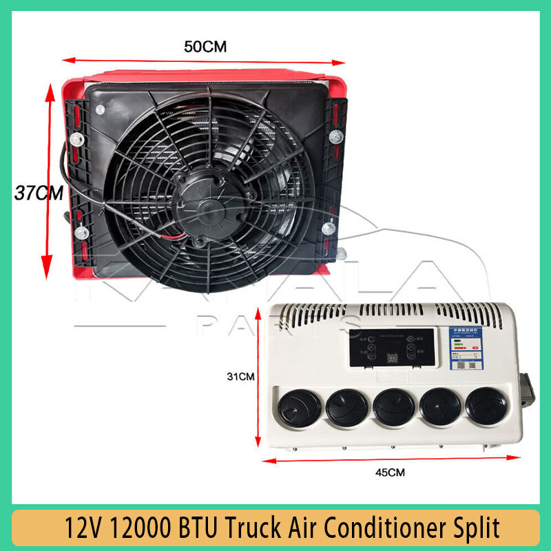 For Semi Trucks Bus RV Caravan 12V 12000 BTU Truck Air Conditioner Split A/C Kit