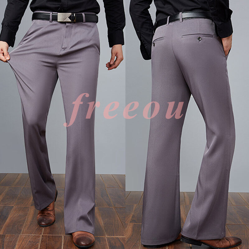 スーツ OLD Euro wide flare slacks Men Bell Bottom Pants Retro 60/70s Flare Pants Business Wide