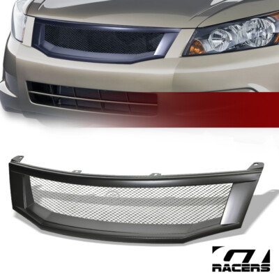 For 2008-2010 Accord 4 Door Matte Black Aluminum Mesh Front Bumper Grille Guard