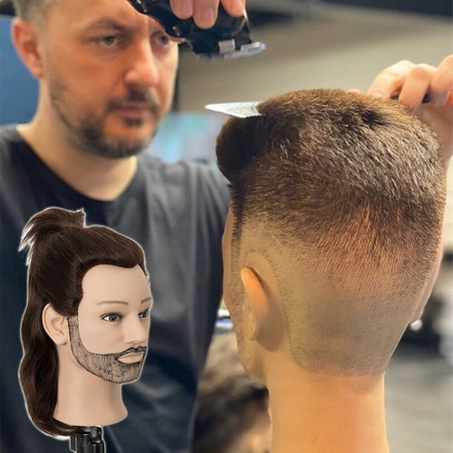 100% Human Hair Mannequin Head Training Doll Hairdresser Manikin Cosmetology USA